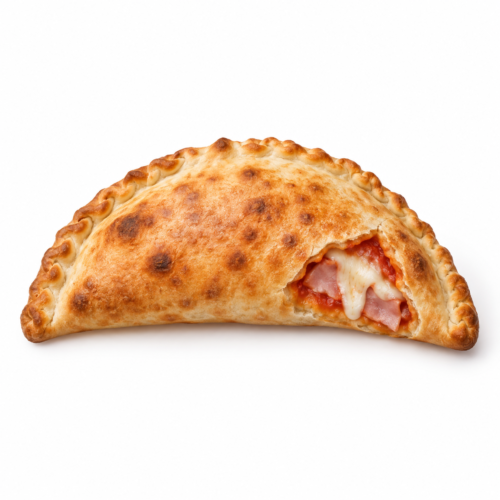 AI-generated menu image of Calzone Normale, centered on a white background