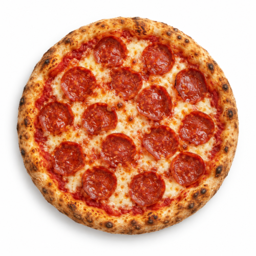 AI-generated menu image of Diavola, centered on a white background