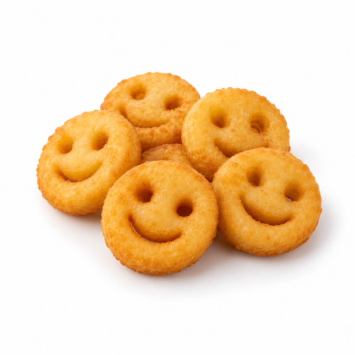 AI-generated menu image of Patate Smiles Kids, centered on a white background