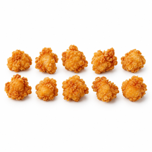 AI-generated menu image of Pop Corn di Pollo – 10 pezzi, centered on a white background